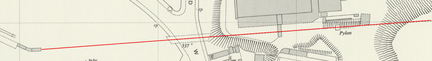 1961 map of aerial cable