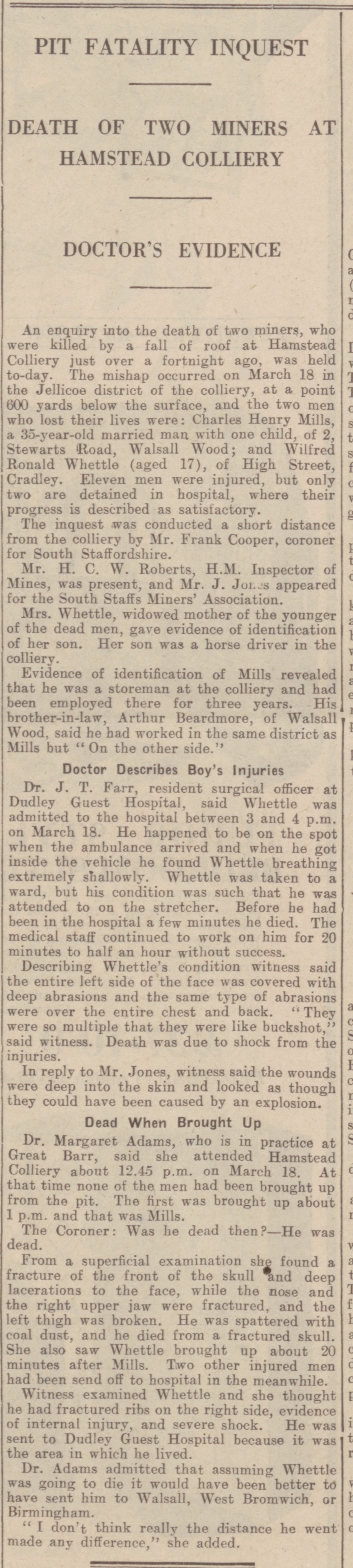 Mills and Whettle inquest